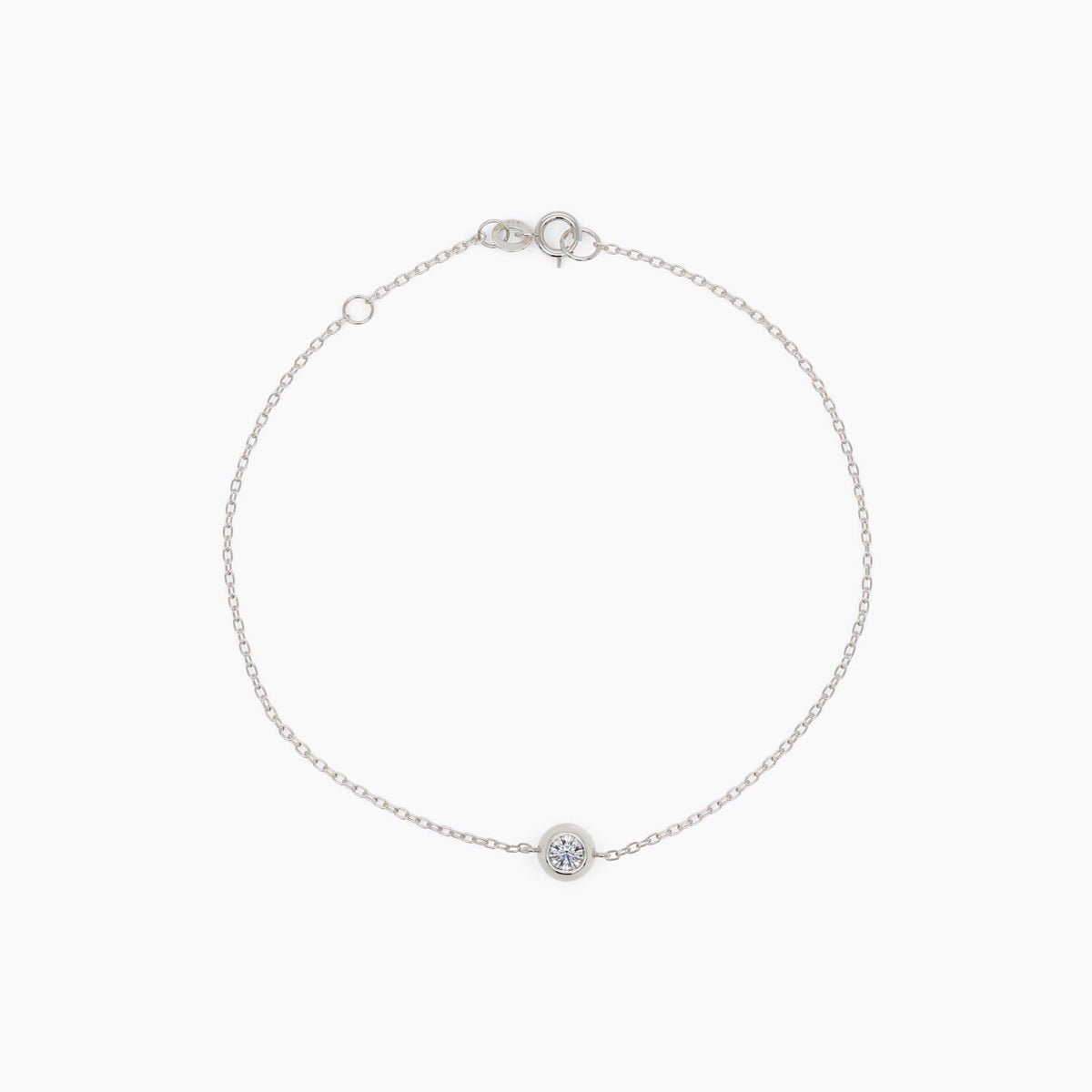 Two-Sided Diamond Bezel Bracelet in White Gold