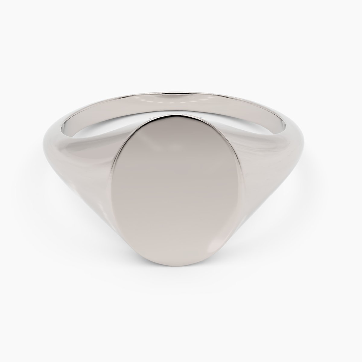 Classic Engravable Oval Signet Ring - Narcissus