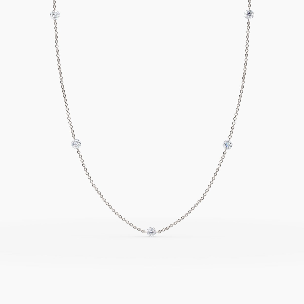 Nude Diamond Station Necklace - Narcissus