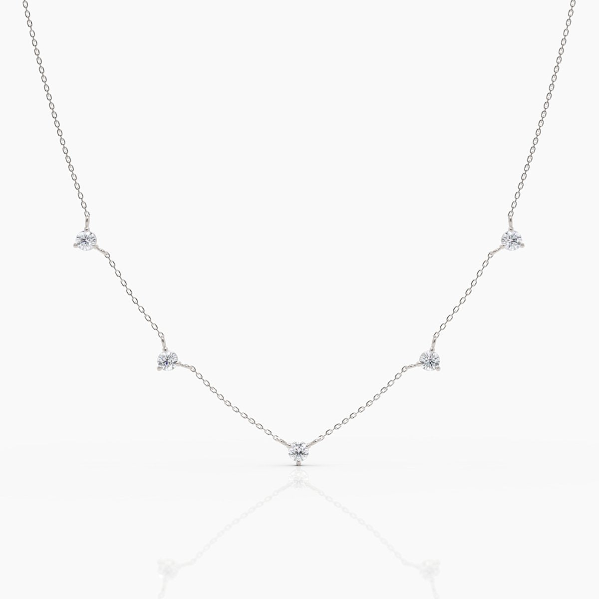 Gold Diamond Station Necklace I - Narcissus