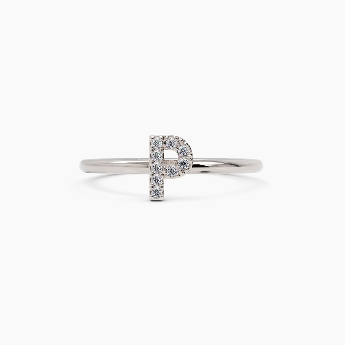 Diamond Initial P Ring - Narcissus