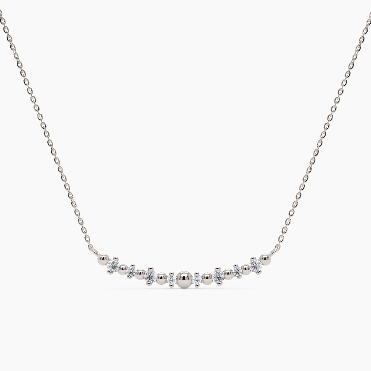 Diamond Bar Pendant Necklace - Narcissus