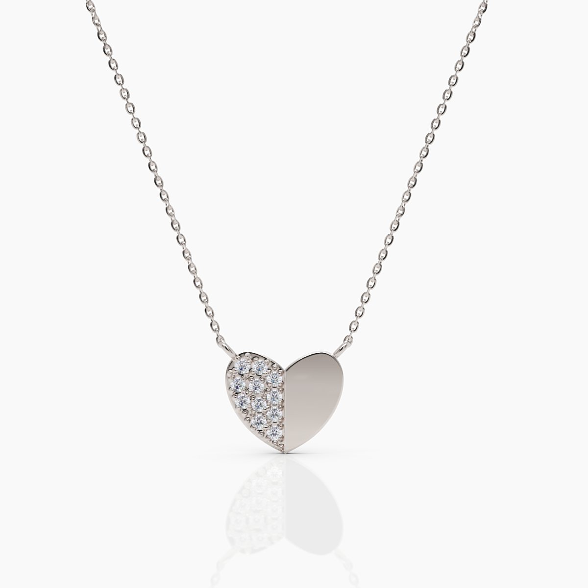 Pavé Diamond Heart Necklace - Narcissus