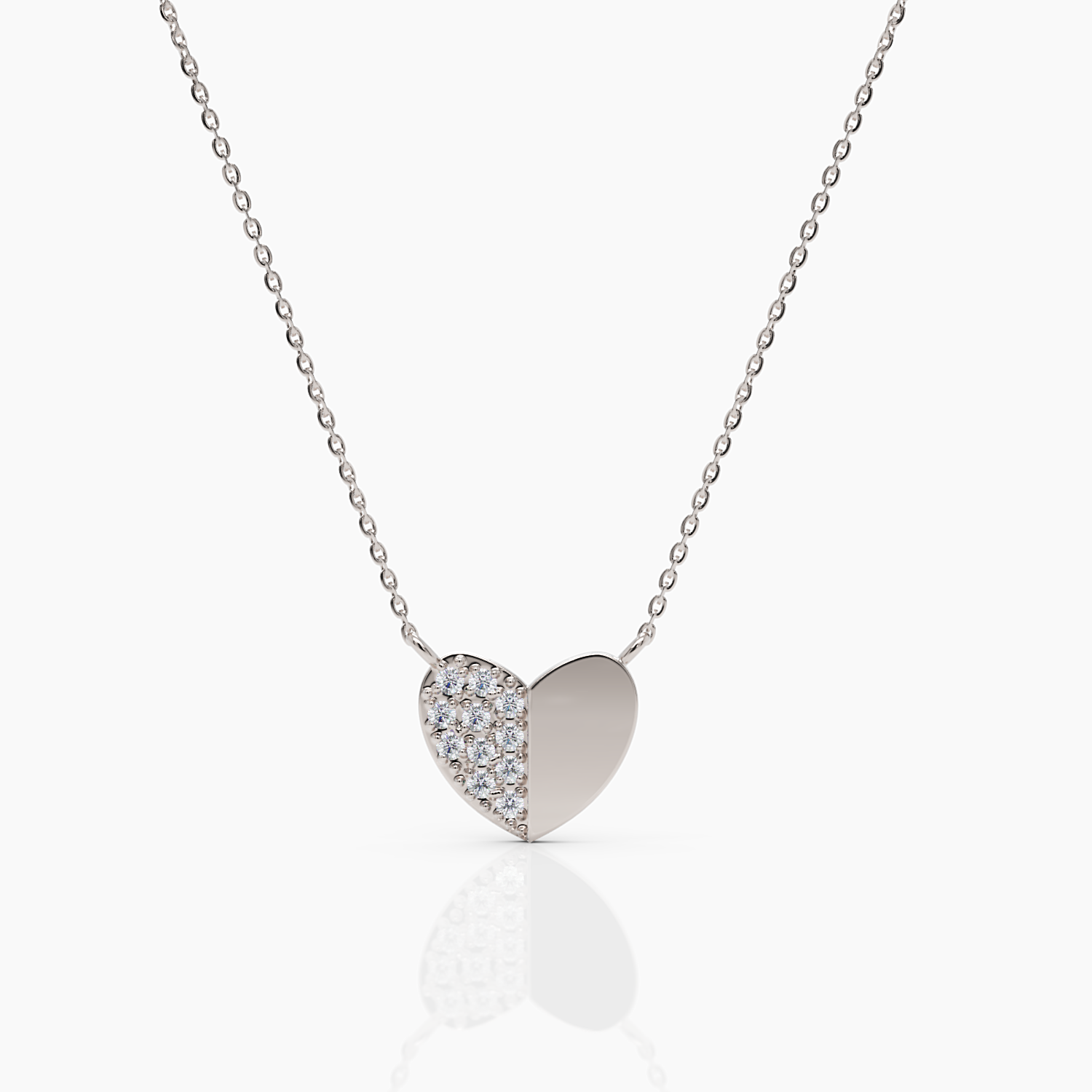 Pavé Diamond Heart Necklace