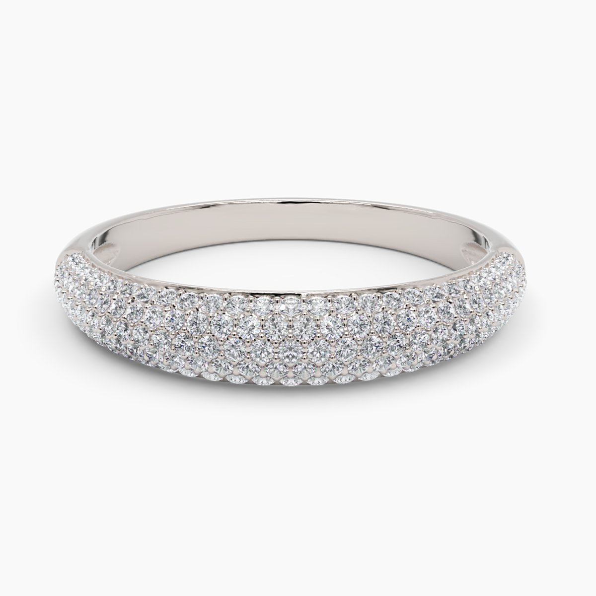 Pavé Dome Half Eternity Ring - Narcissus