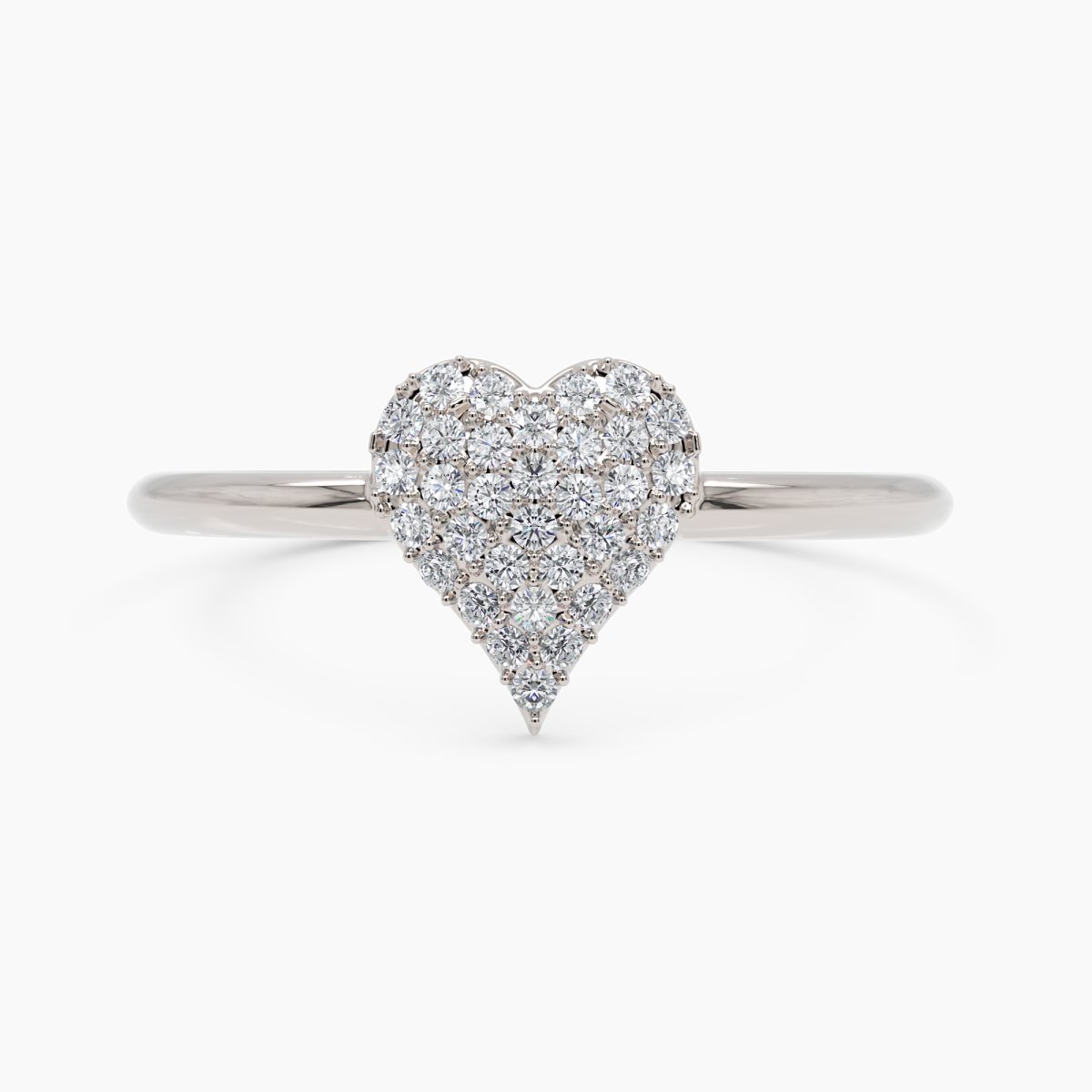 Diamond Pavé Heart Ring - Narcissus