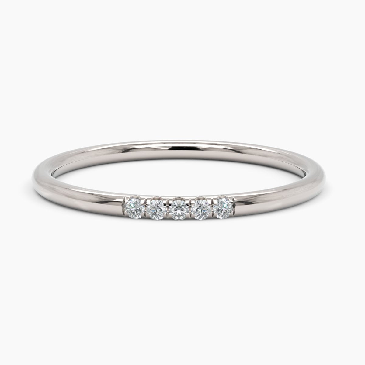 Five Diamond Band in White Gold - Narcissus