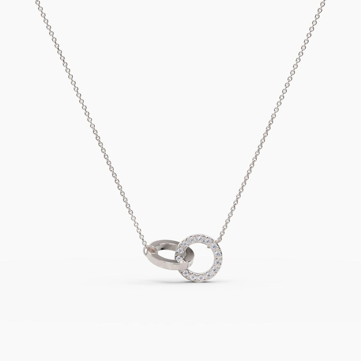 Diamond Double Circle Necklace - Narcissus