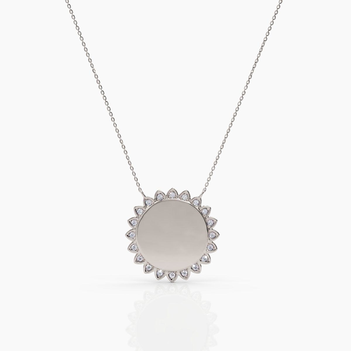 Engravable Sun Disc Necklace - Narcissus