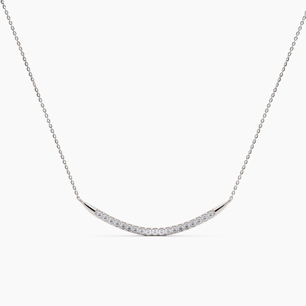 Curved Bar Diamond Necklace - Narcissus