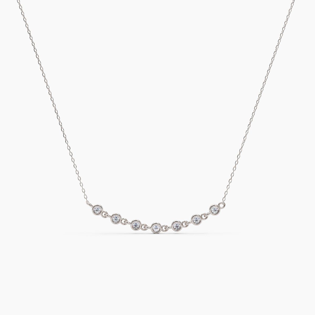 Multi Diamond Bezel Necklace - Narcissus