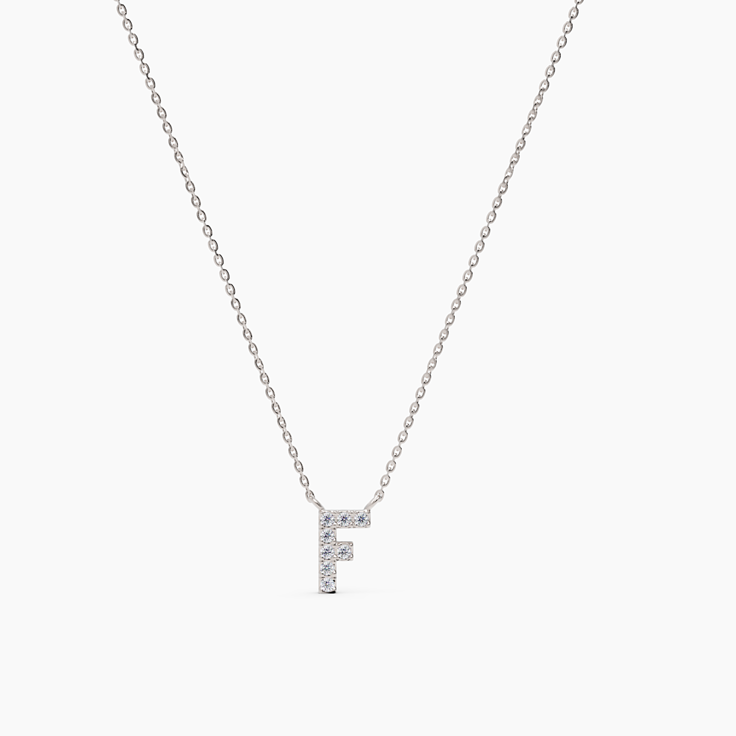 Diamond Initial F Necklace