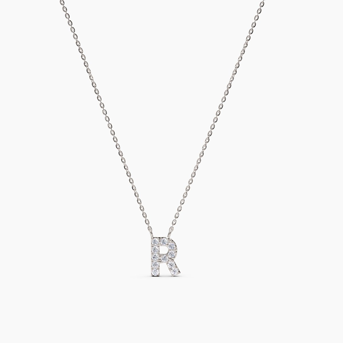 Diamond Initial R Necklace - Narcissus