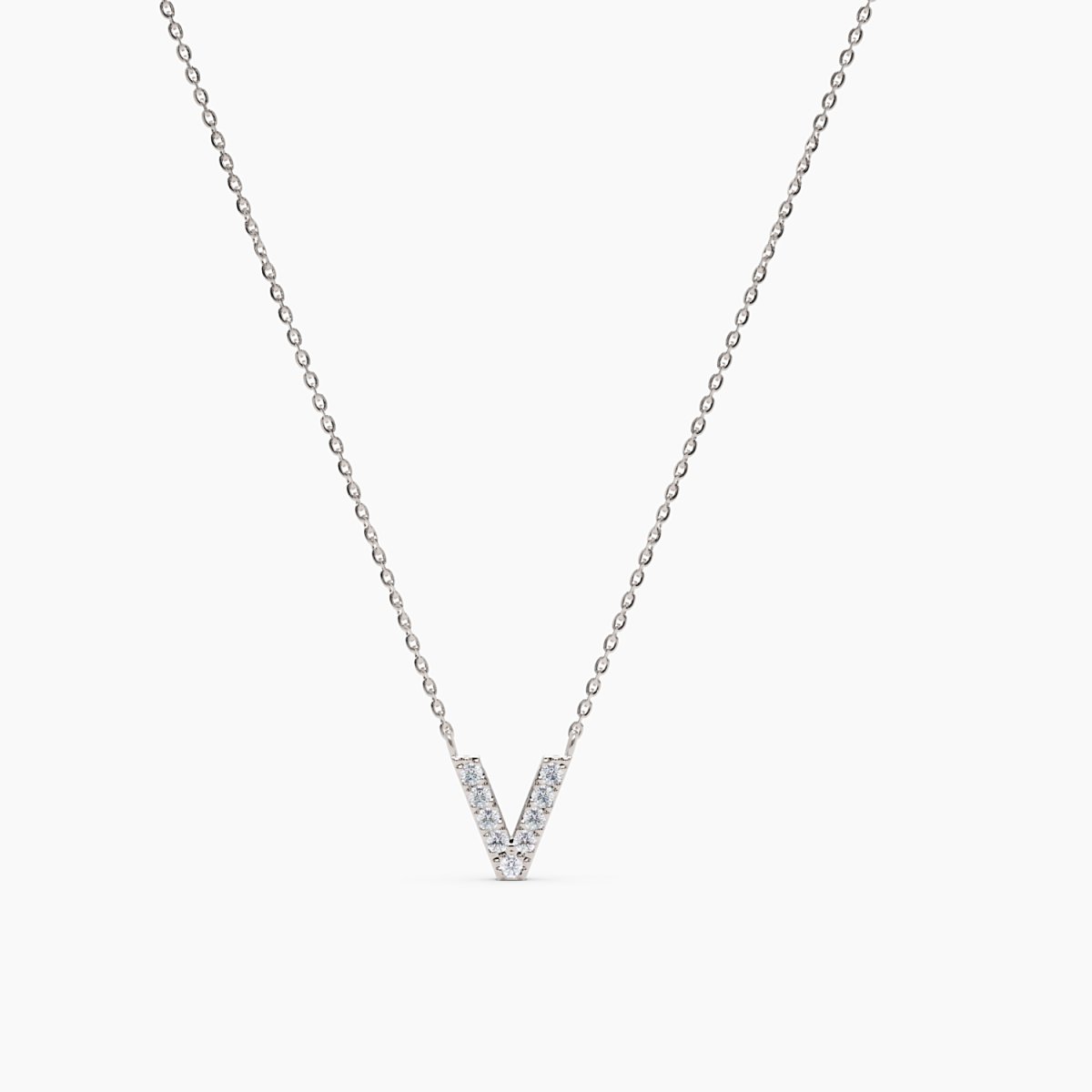 Diamond Initial V Necklace - Narcissus