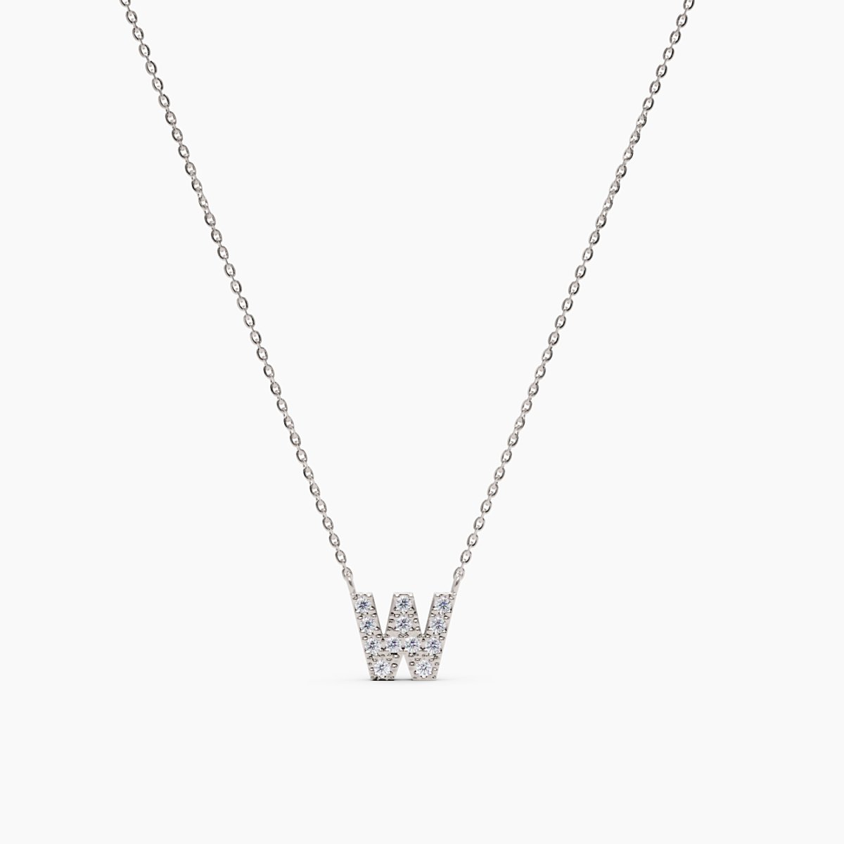 Diamond Initial W Necklace - Narcissus