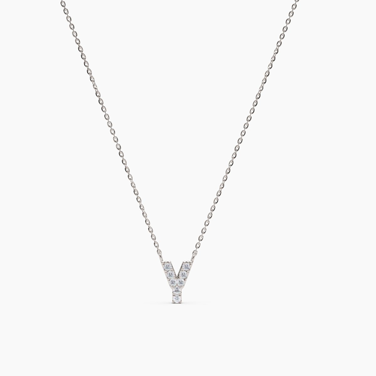 Diamond Initial Y Necklace - Narcissus