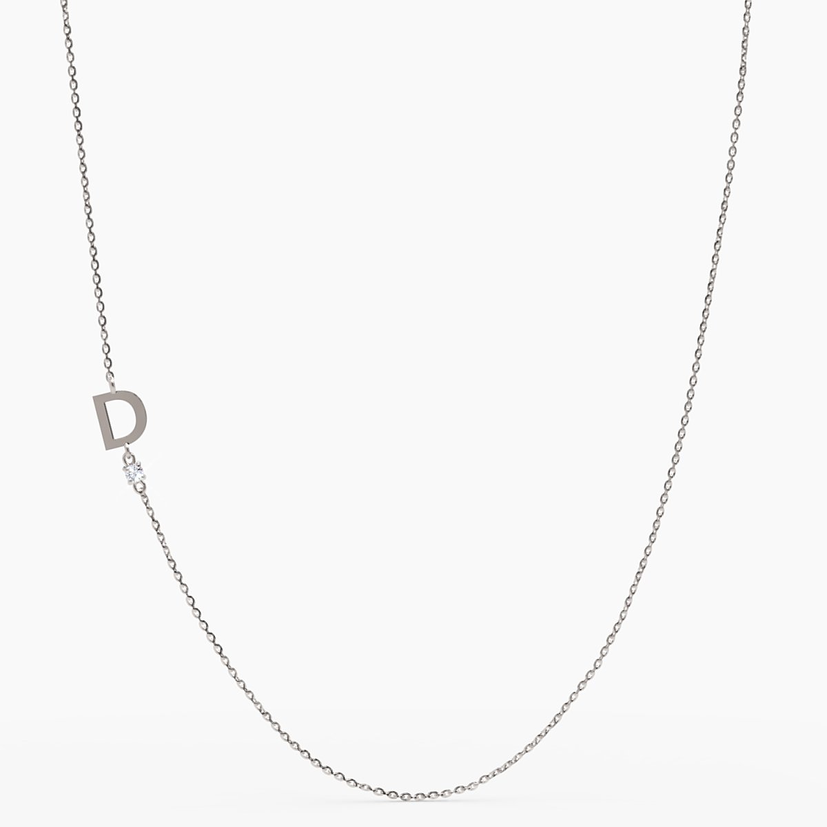 Sideways Initial D Necklace with Diamond - Narcissus