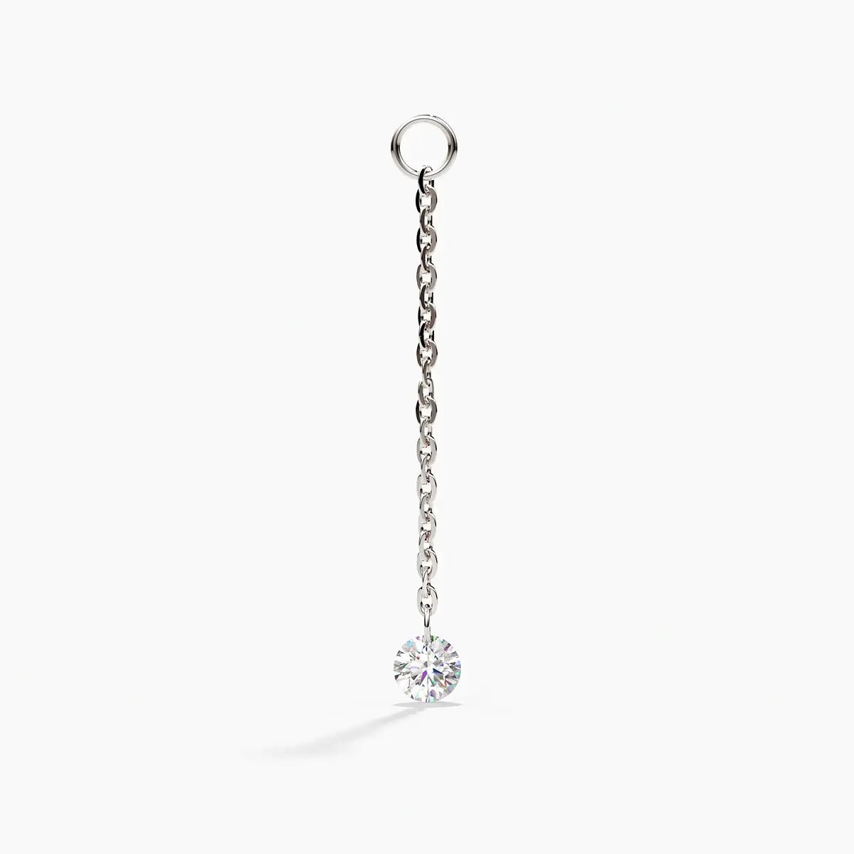 Earring Chain Charm with Diamond in Rose Gold - Narcissus