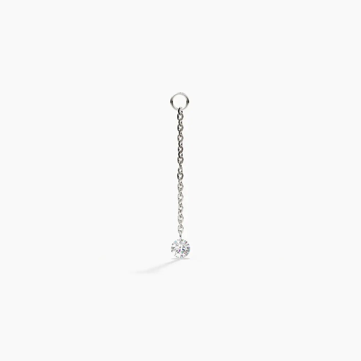 Earring Chain Charm with Diamond in Rose Gold - Narcissus