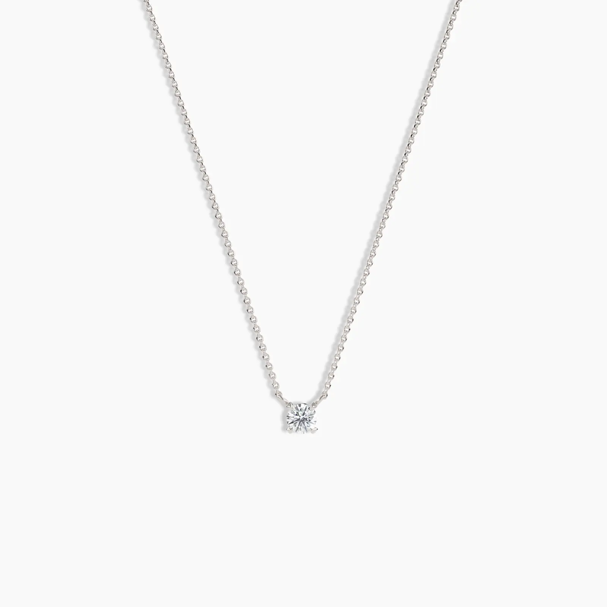 Single Diamond Solitaire Necklace in Rose Gold - Narcissus