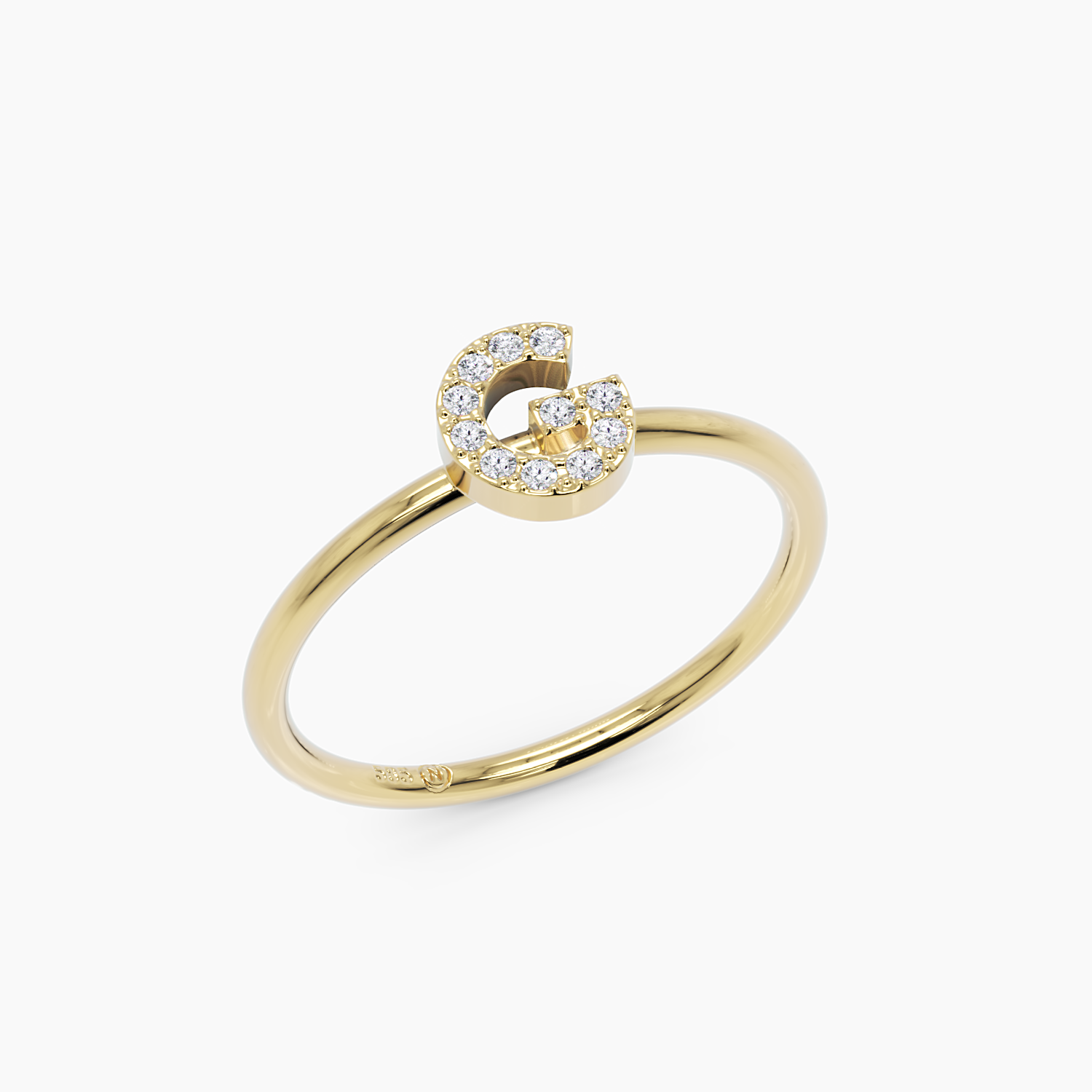 Diamond Initial G Ring