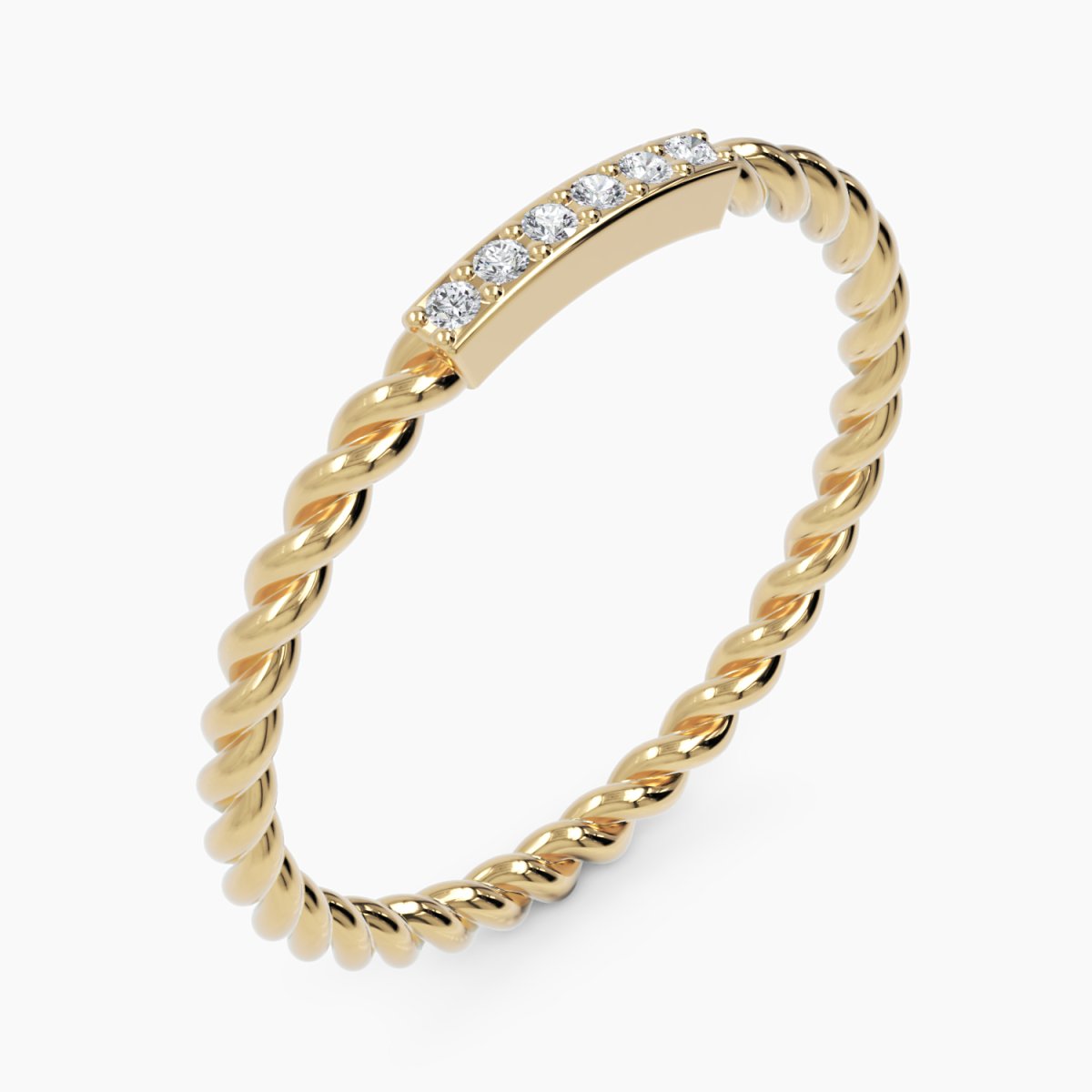 Dainty Twisted Diamond Ring - Narcissus