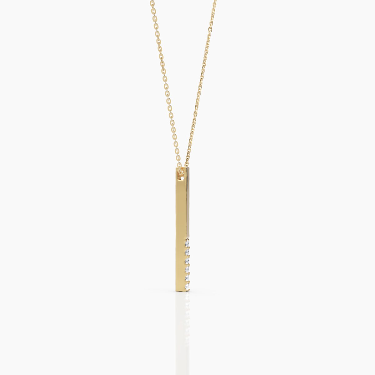 Vertical Diamond Bar Necklace - Narcissus