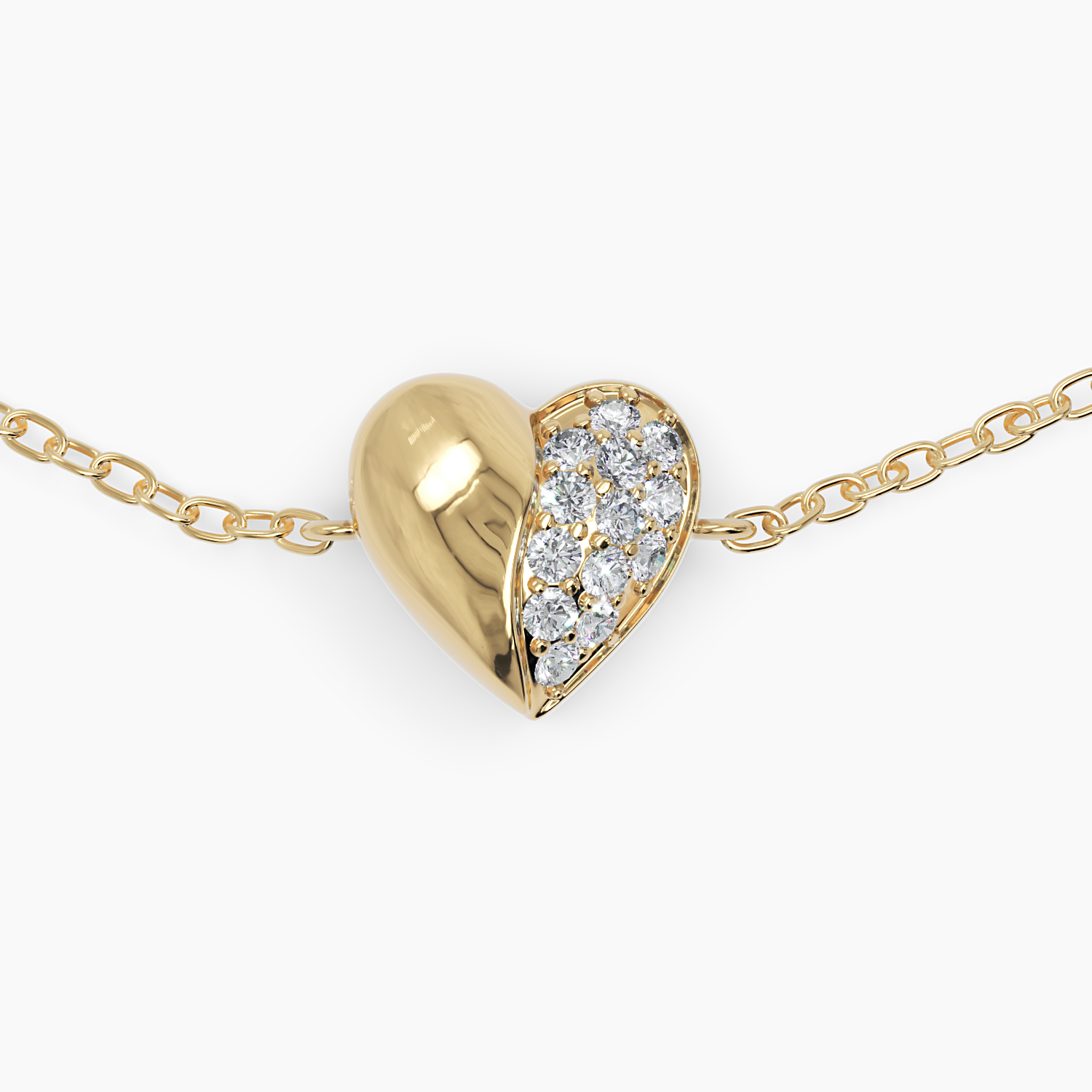 Small Heart Pavé Diamond Bracelet