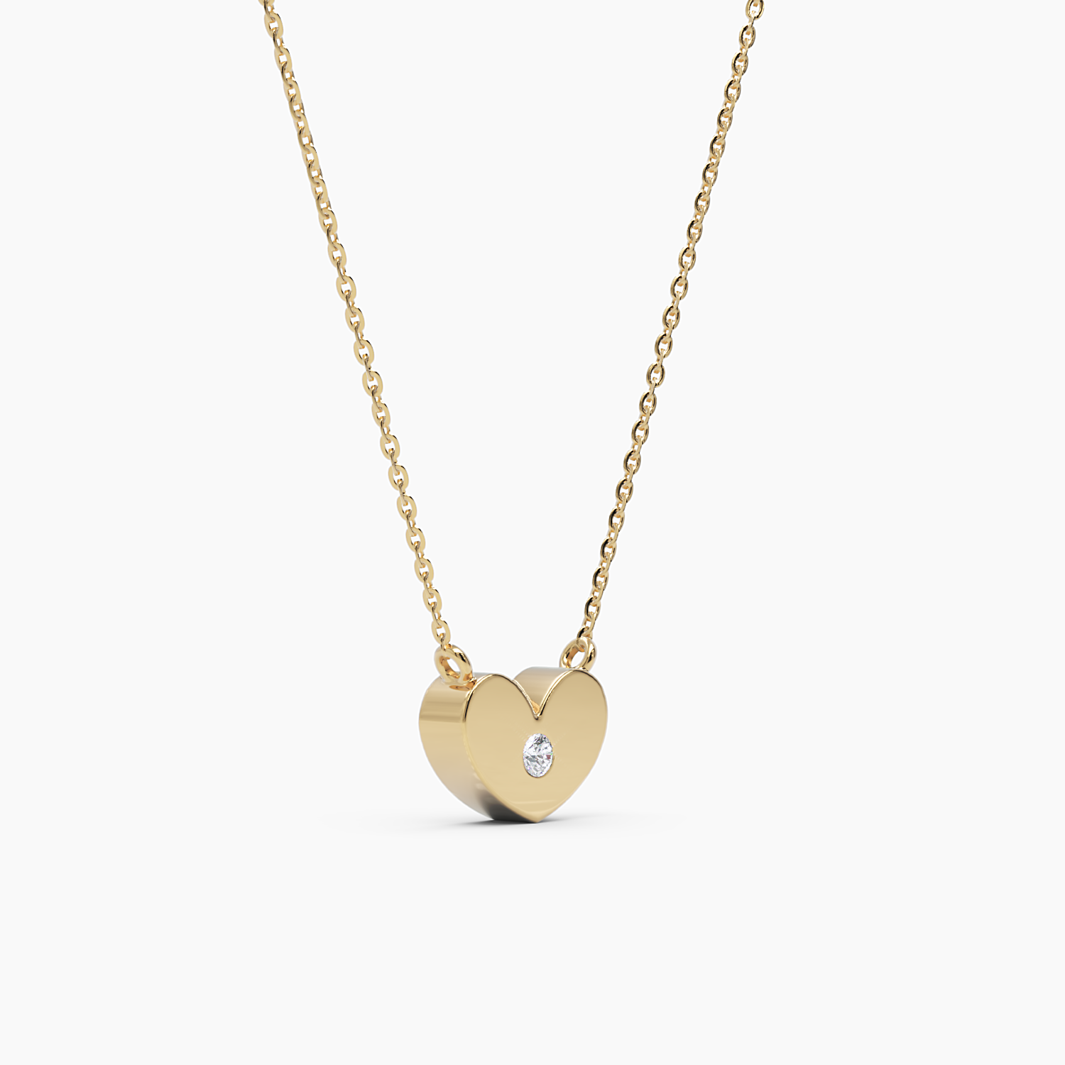 Dainty Heart Necklace with Diamond