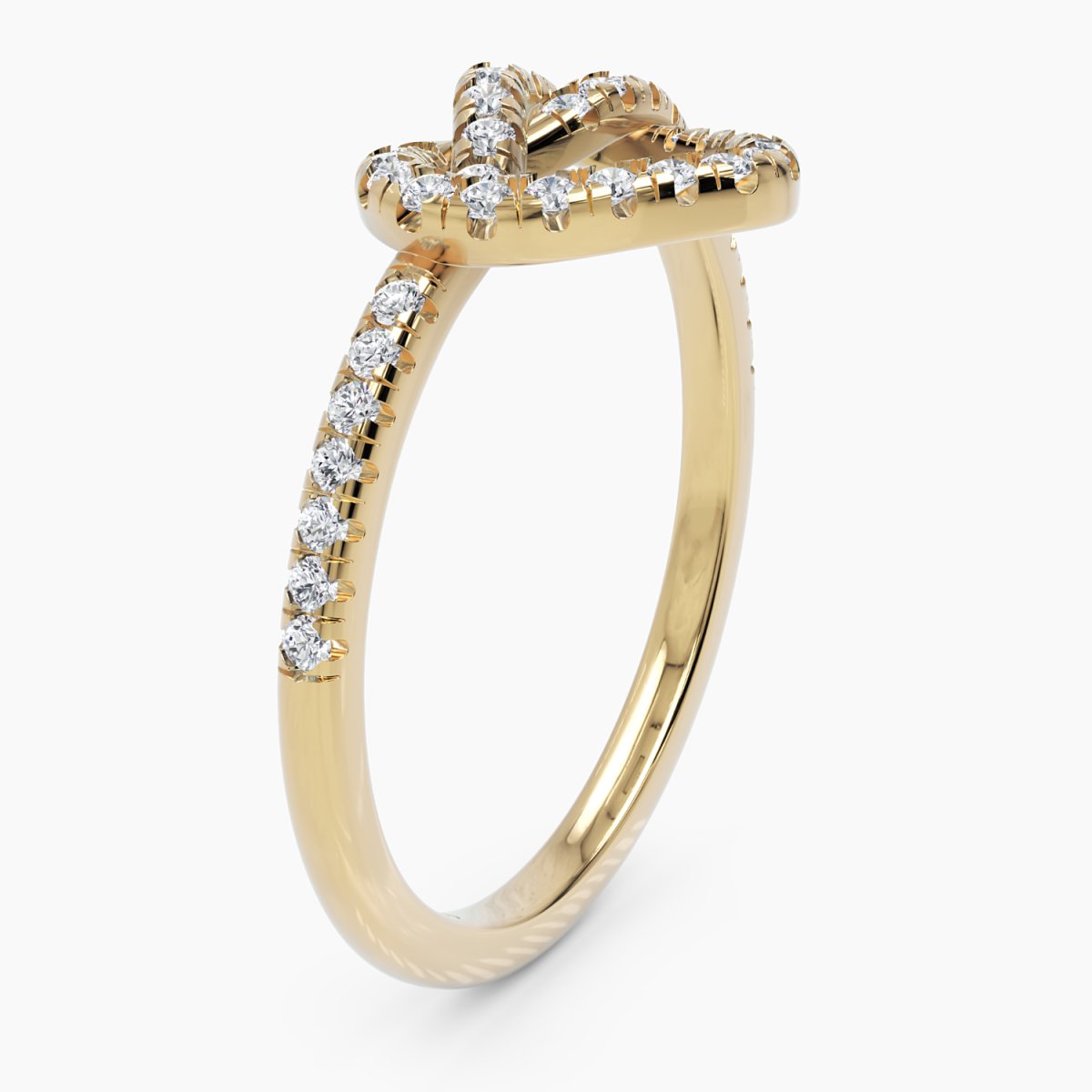 Heart Diamond Knot Ring - Narcissus