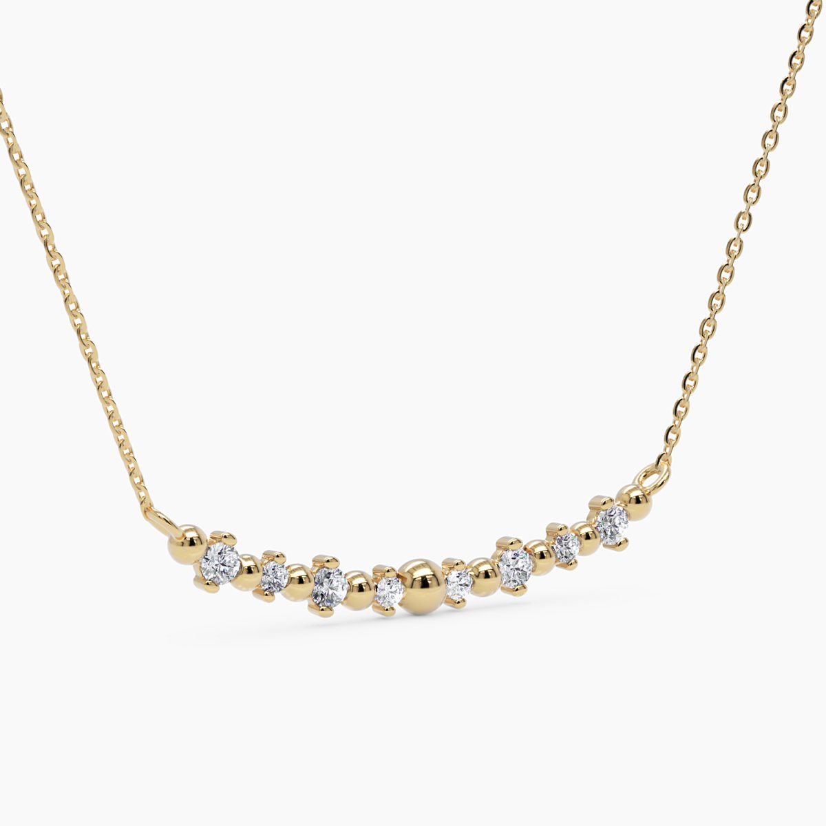 Diamond Bar Pendant Necklace - Narcissus