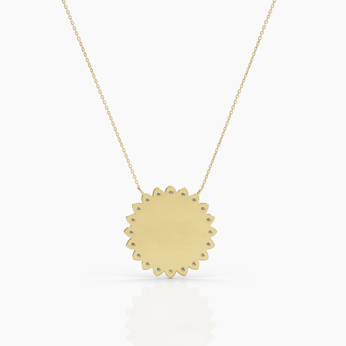 Engravable Sun Disc Necklace - Narcissus