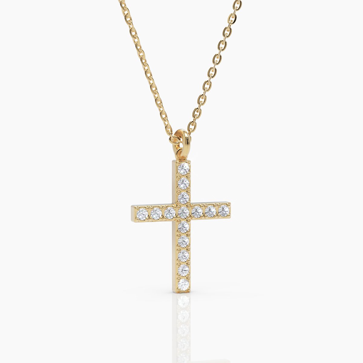 Diamond Cross Necklace in White Gold - Narcissus