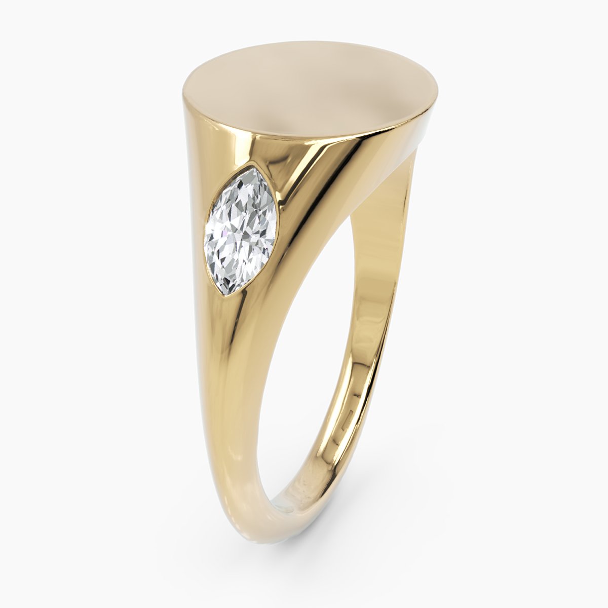 Marquise Diamond Signet Ring - Narcissus