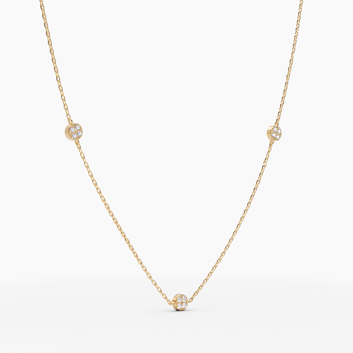 Two - Sided Diamond Disc Necklace - Narcissus