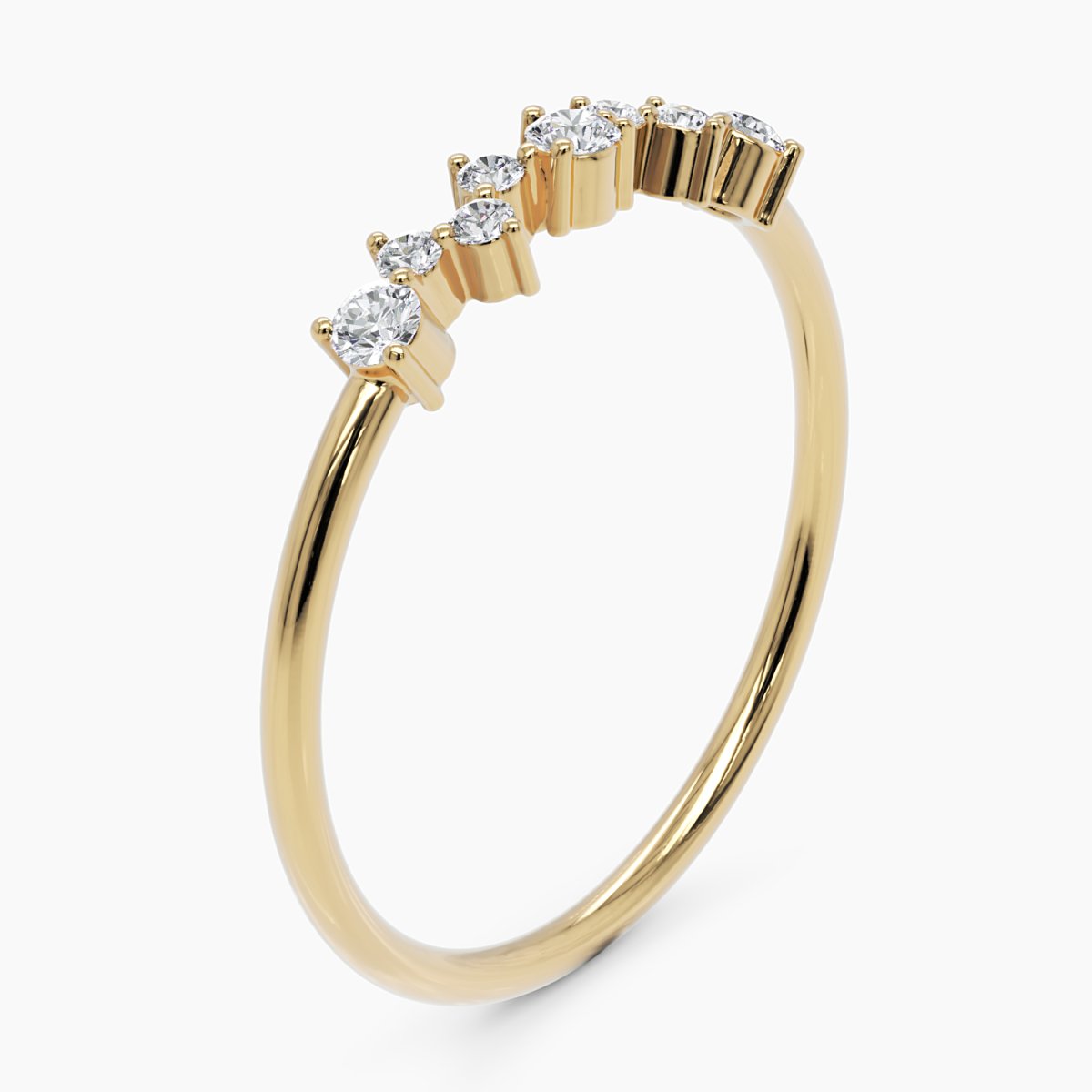 Cluster Ring With 9 Diamonds - Narcissus