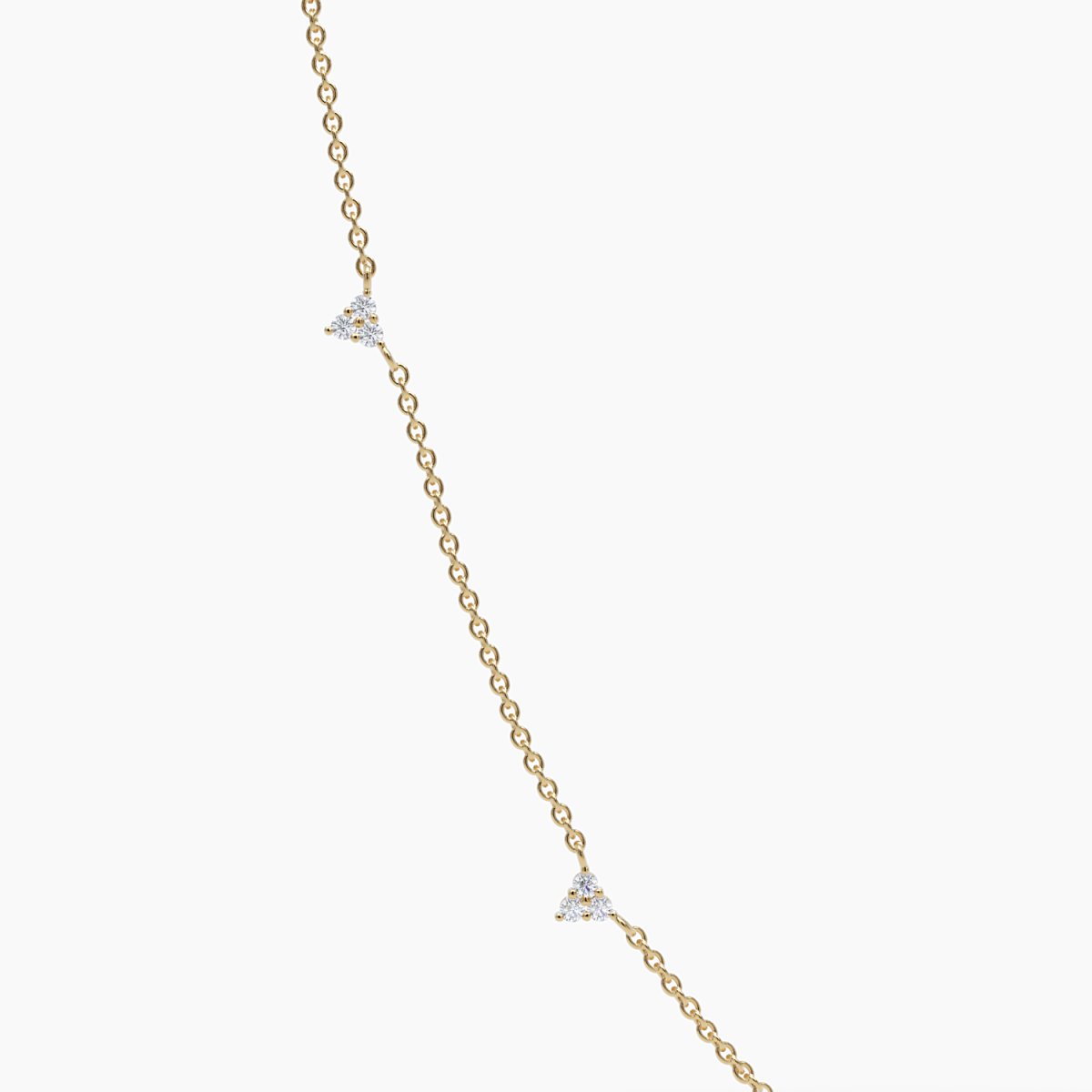 Trio Diamond Station Necklace - Narcissus