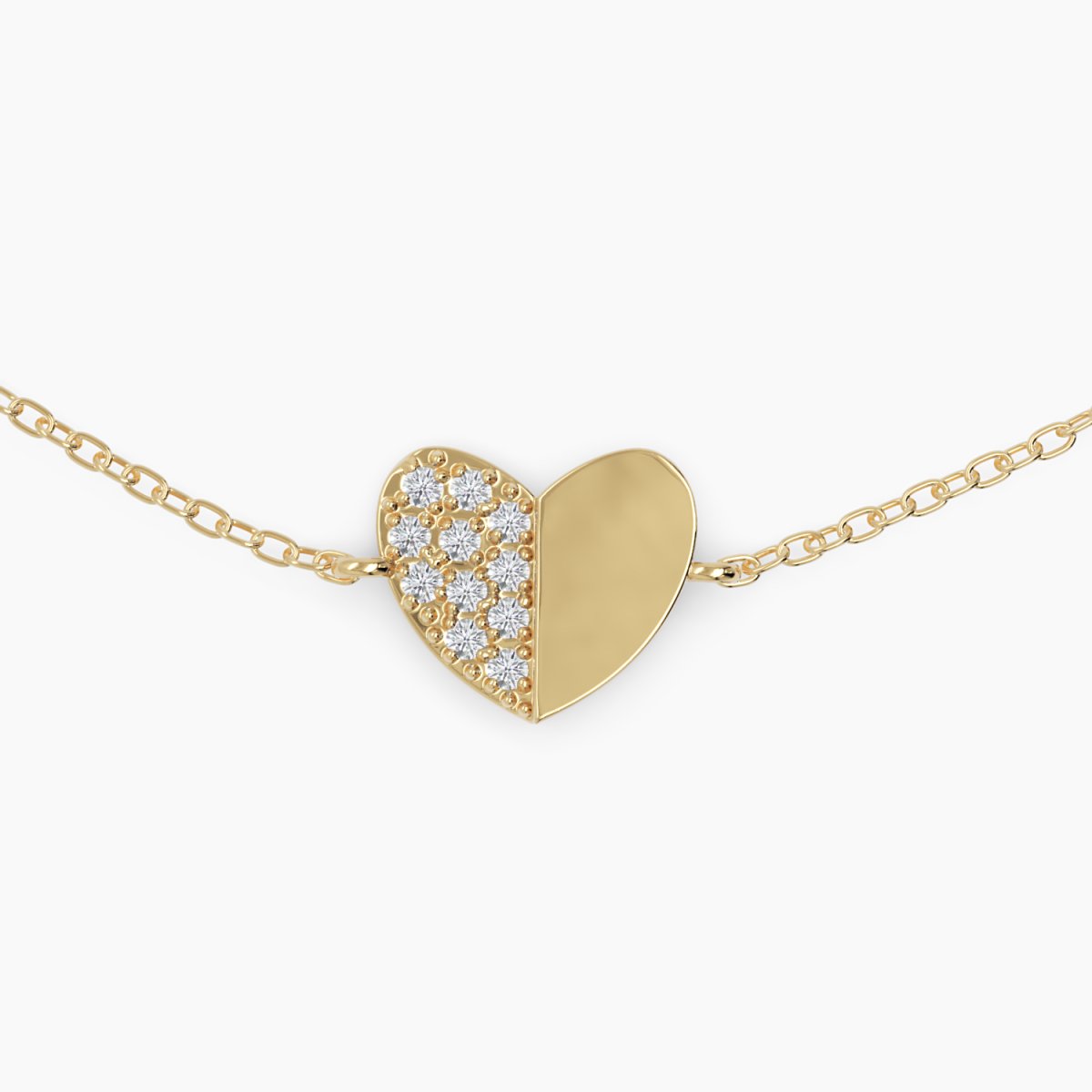 Pavé Diamond Heart Bracelet - Narcissus