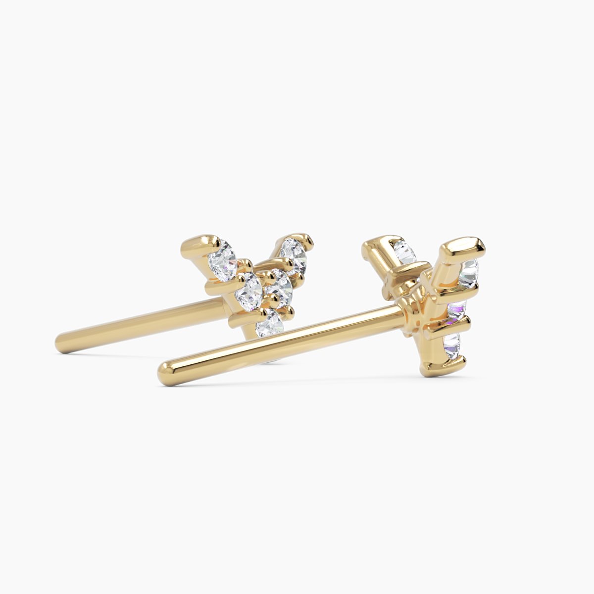 V Shape Diamond Earrings - Narcissus