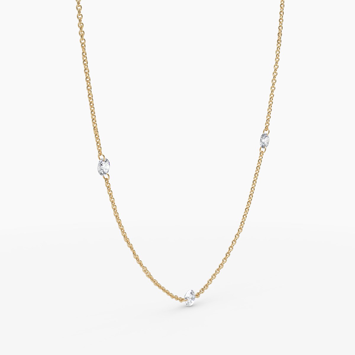 Nude Diamond Station Necklace - Narcissus