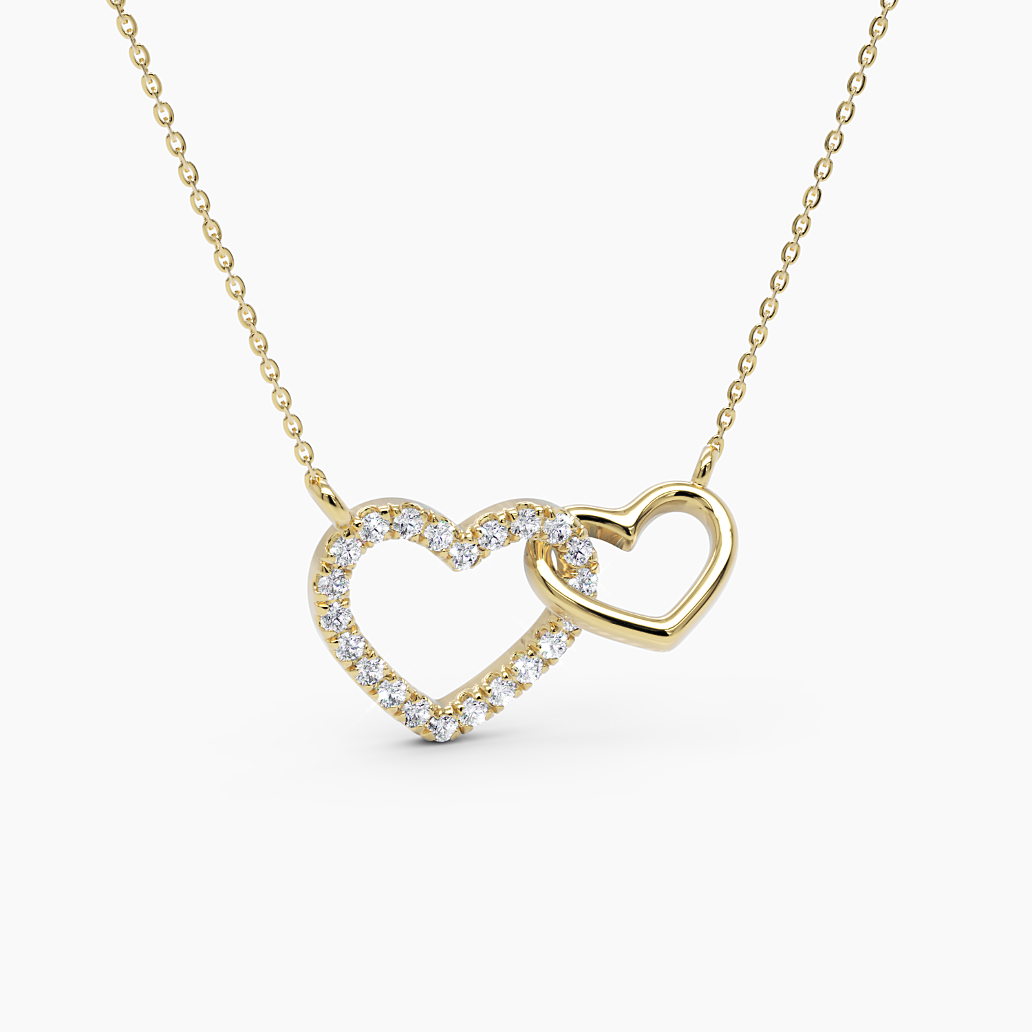 Interlocking Diamond Heart Necklace
