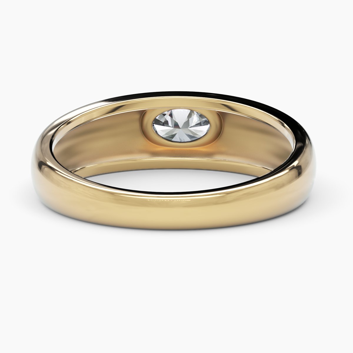 Oval Diamond Dome Band Ring - Narcissus