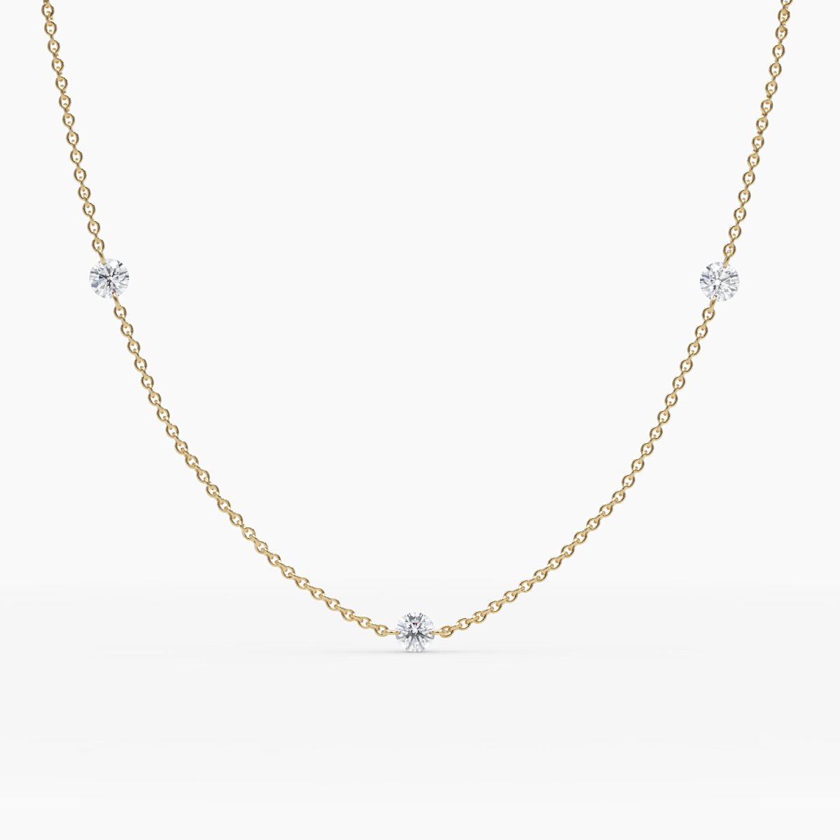 Nude Diamond Station Necklace - Narcissus