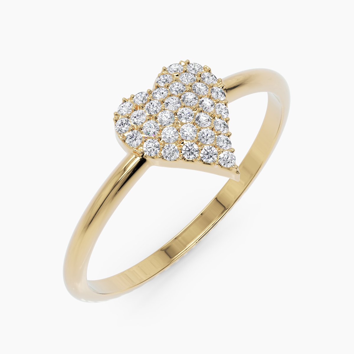 Diamond Pavé Heart Ring - Narcissus