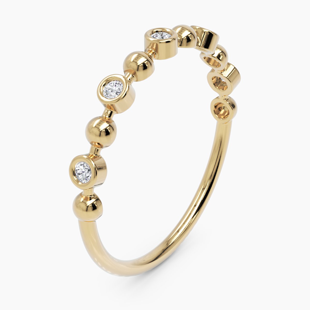 Bezel Ring With 5 Diamonds - Narcissus