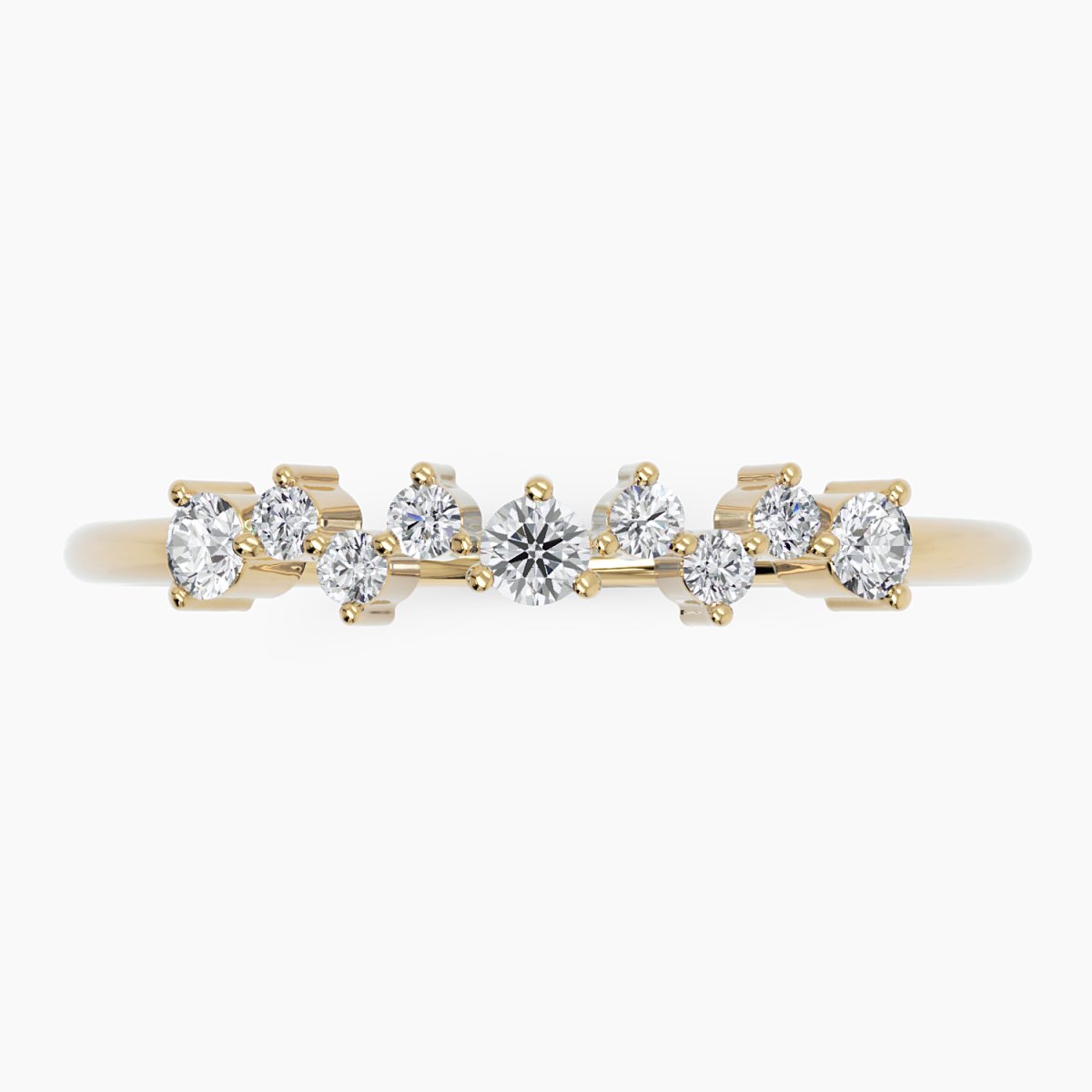 Cluster Ring With 9 Diamonds - Narcissus