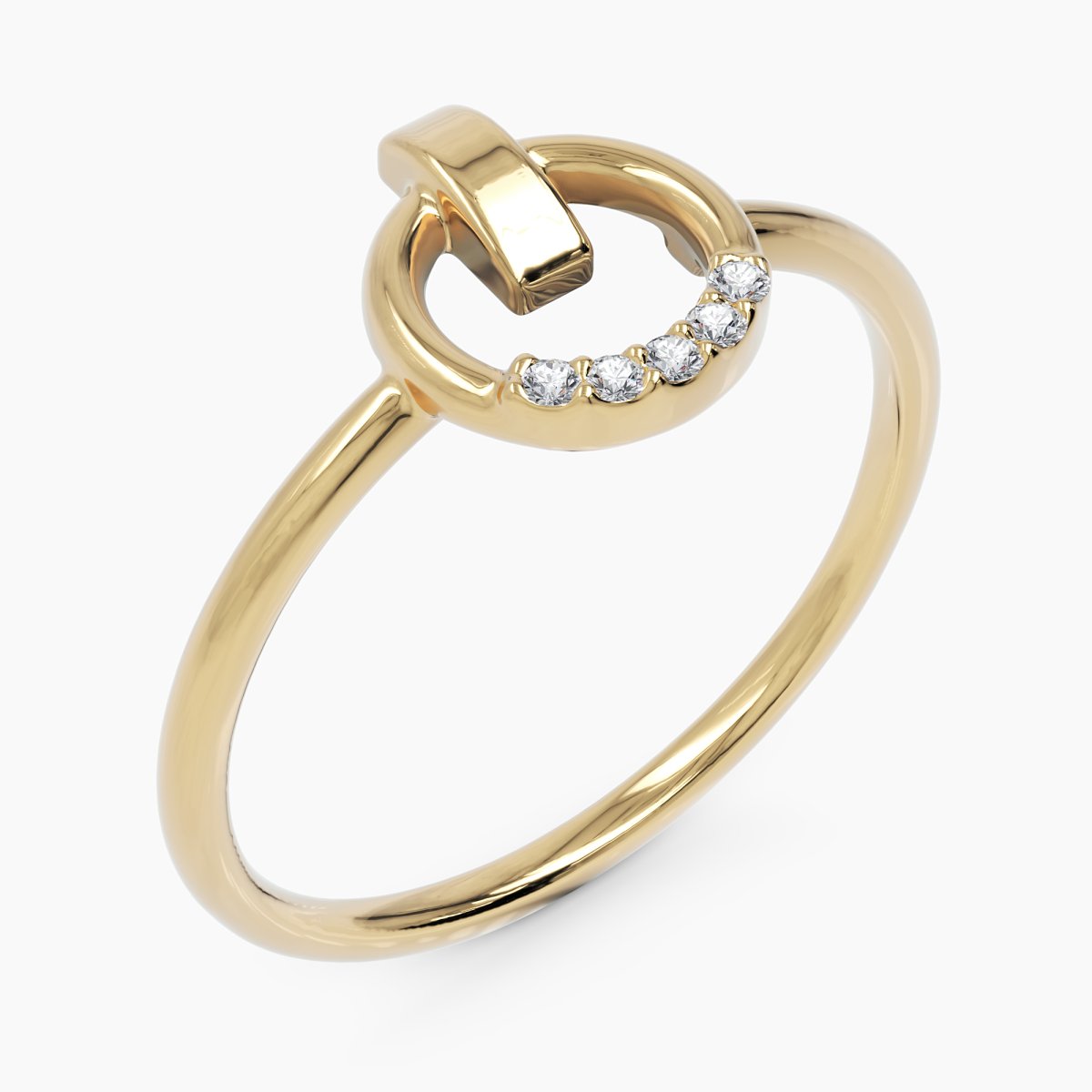 Dainty Circle Diamond Ring - Narcissus