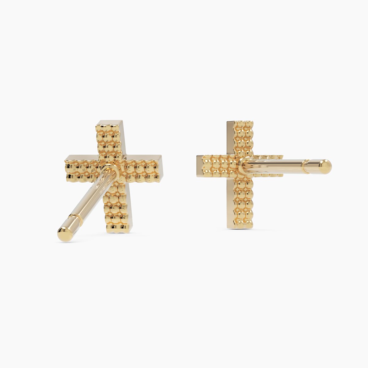 Cross Stud Earrings - Narcissus