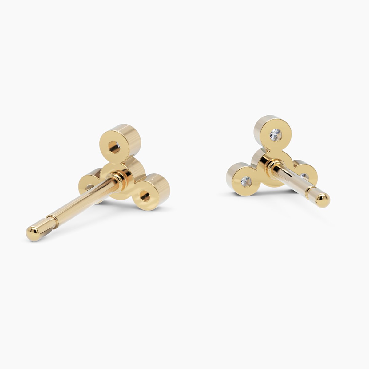 Four Diamond Stud Earrings - Narcissus