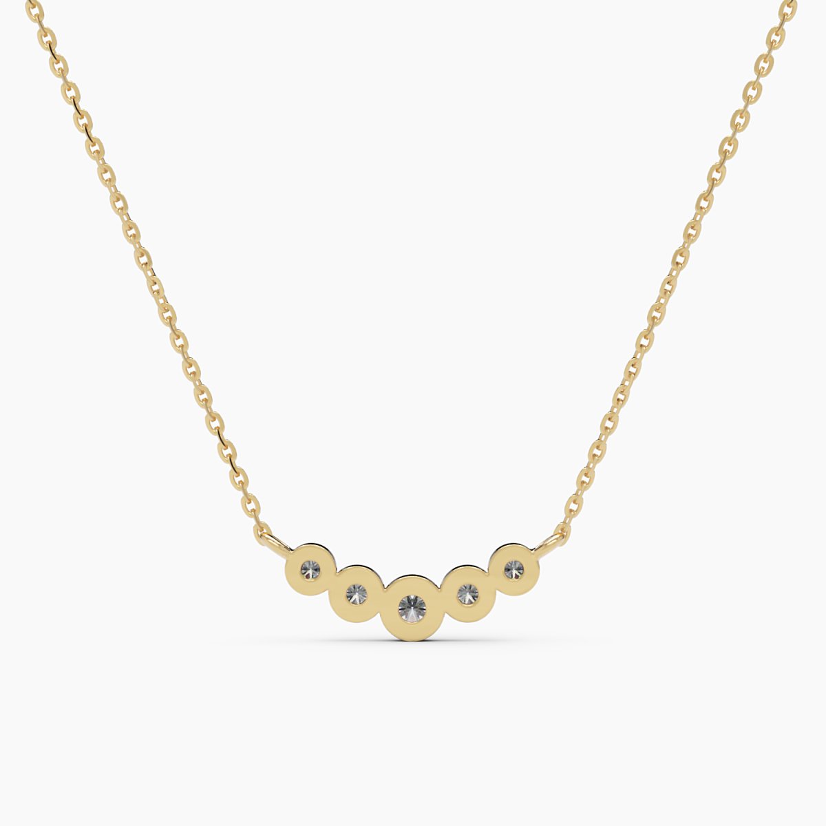 Dainty Diamond Bezel Bar Necklace - Narcissus